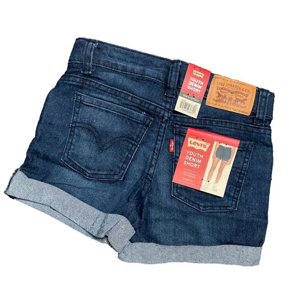 Levi's Girls Jeans Shorts Cuffed Night Bird Blue Size 12. NWT - Picture 1 of 8